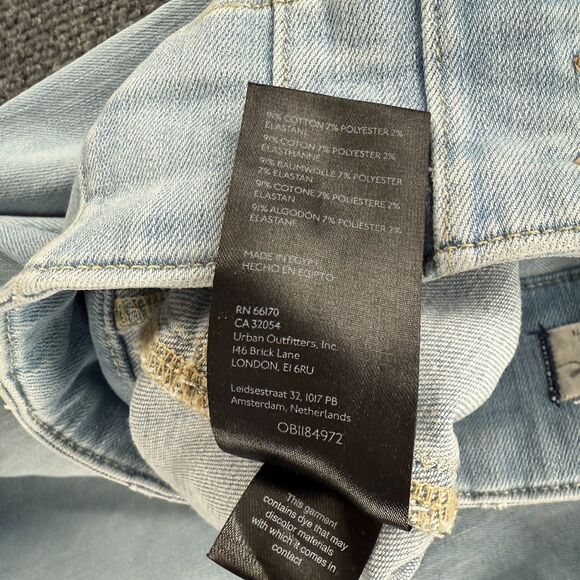 We the Free People Jeans Womens 31 Light Blue Flare High Rise Boho 70s Gypsy 90s - Picture 8 of 11